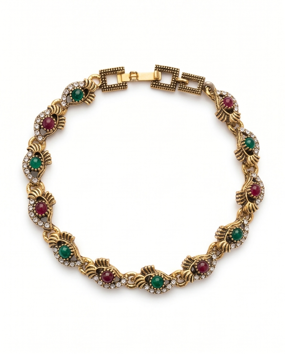 PULSERA DE BRONCE Y PIEDRAS