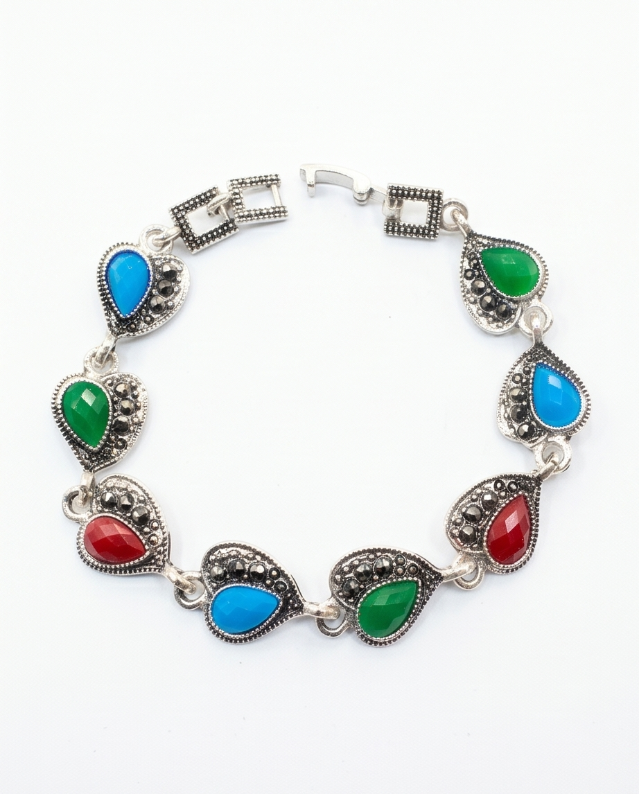 PULSERA DE BRONCE Y PIEDRAS