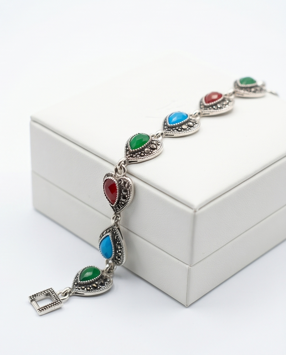 PULSERA DE BRONCE Y PIEDRAS