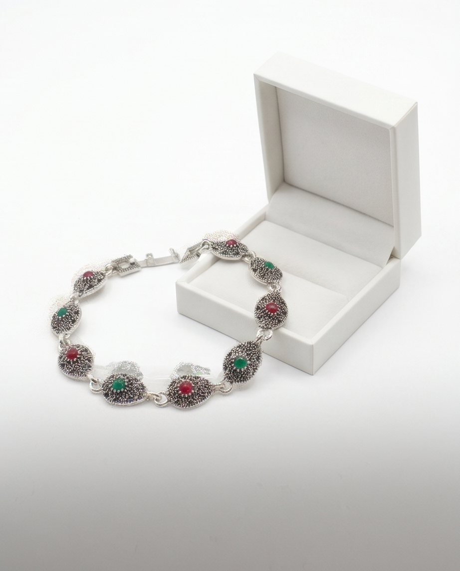 PULSERA DE BRONCE Y PIEDRAS