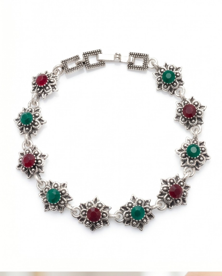 PULSERA DE BRONCE Y PIEDRAS
