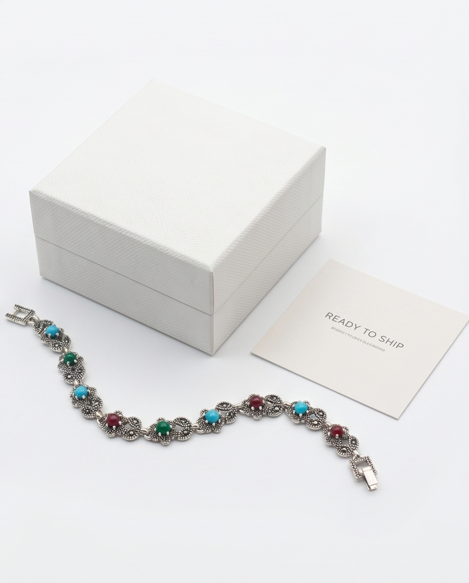 PULSERA DE BRONCE CON PIEDRAS