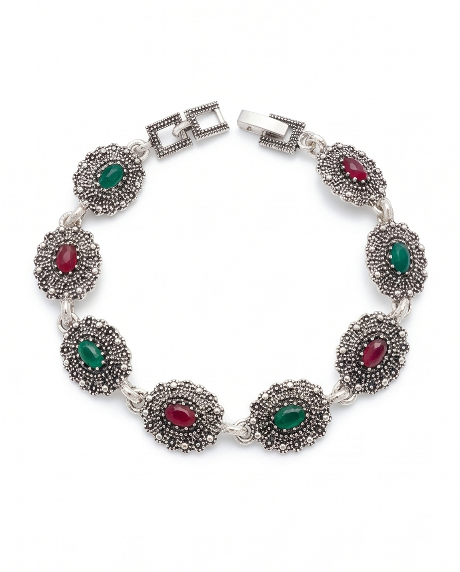 PULSERA DE BRONCE Y PIEDRAS