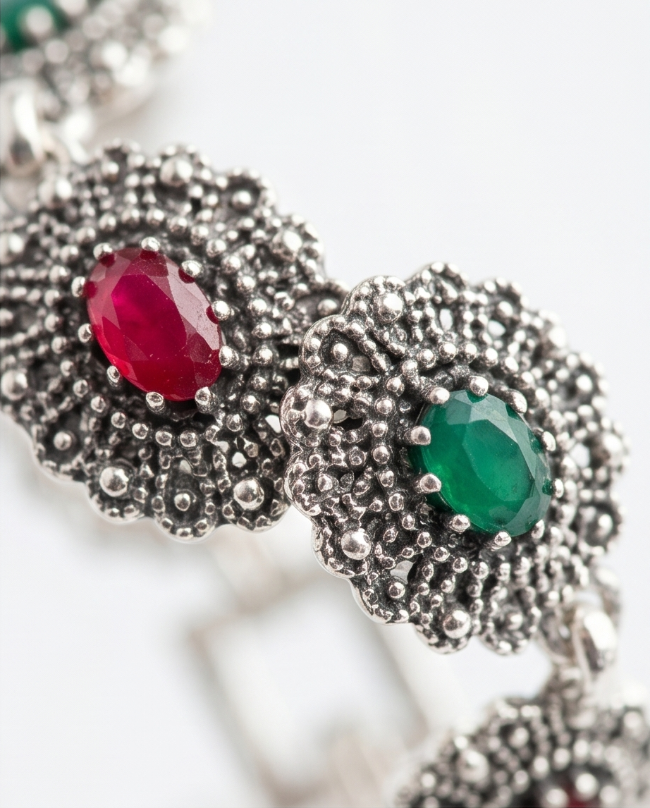 PULSERA DE BRONCE Y PIEDRAS