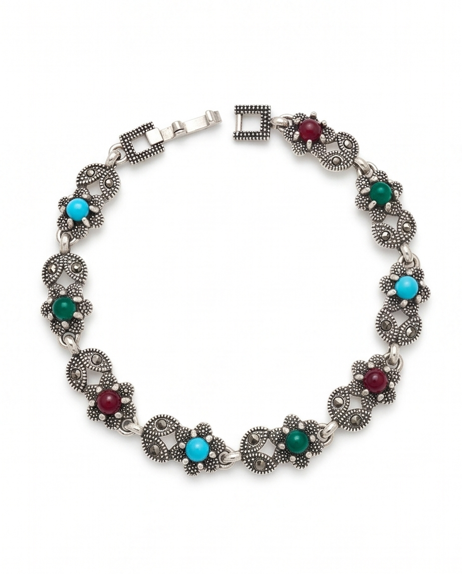 PULSERA DE BRONCE Y PIEDRAS