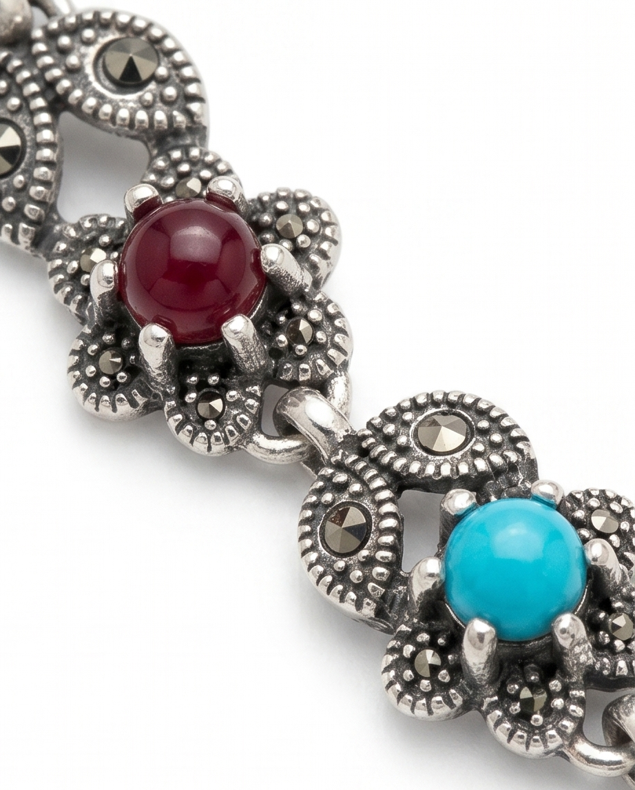 PULSERA DE BRONCE Y PIEDRAS