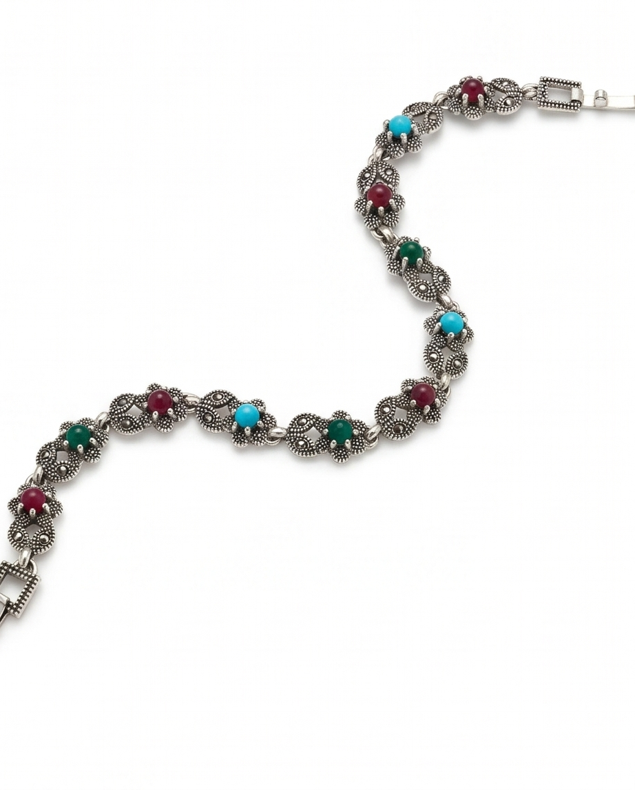 PULSERA DE BRONCE Y PIEDRAS