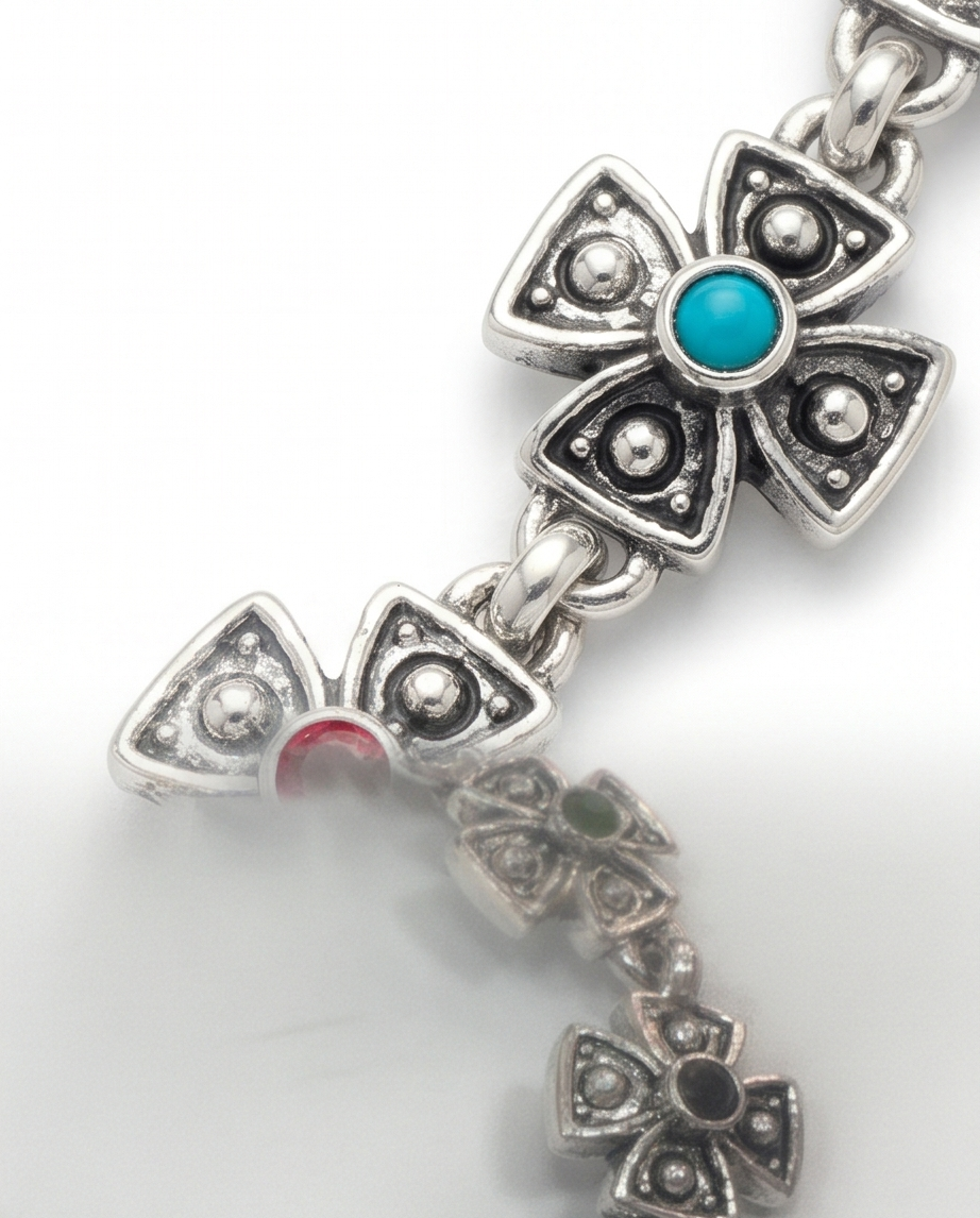 PULSERA DE BRONCE Y PIEDRAS