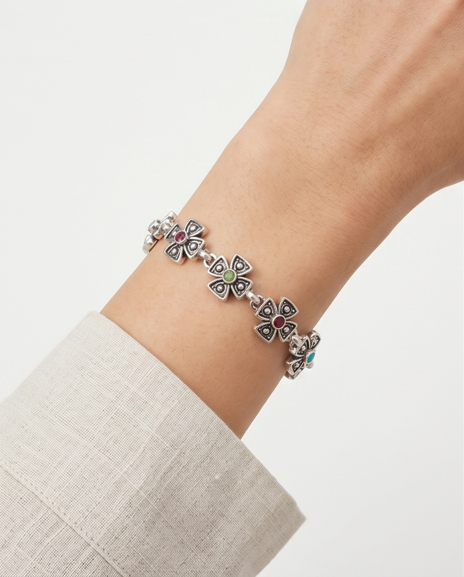 PULSERA DE BRONCE Y PIEDRAS