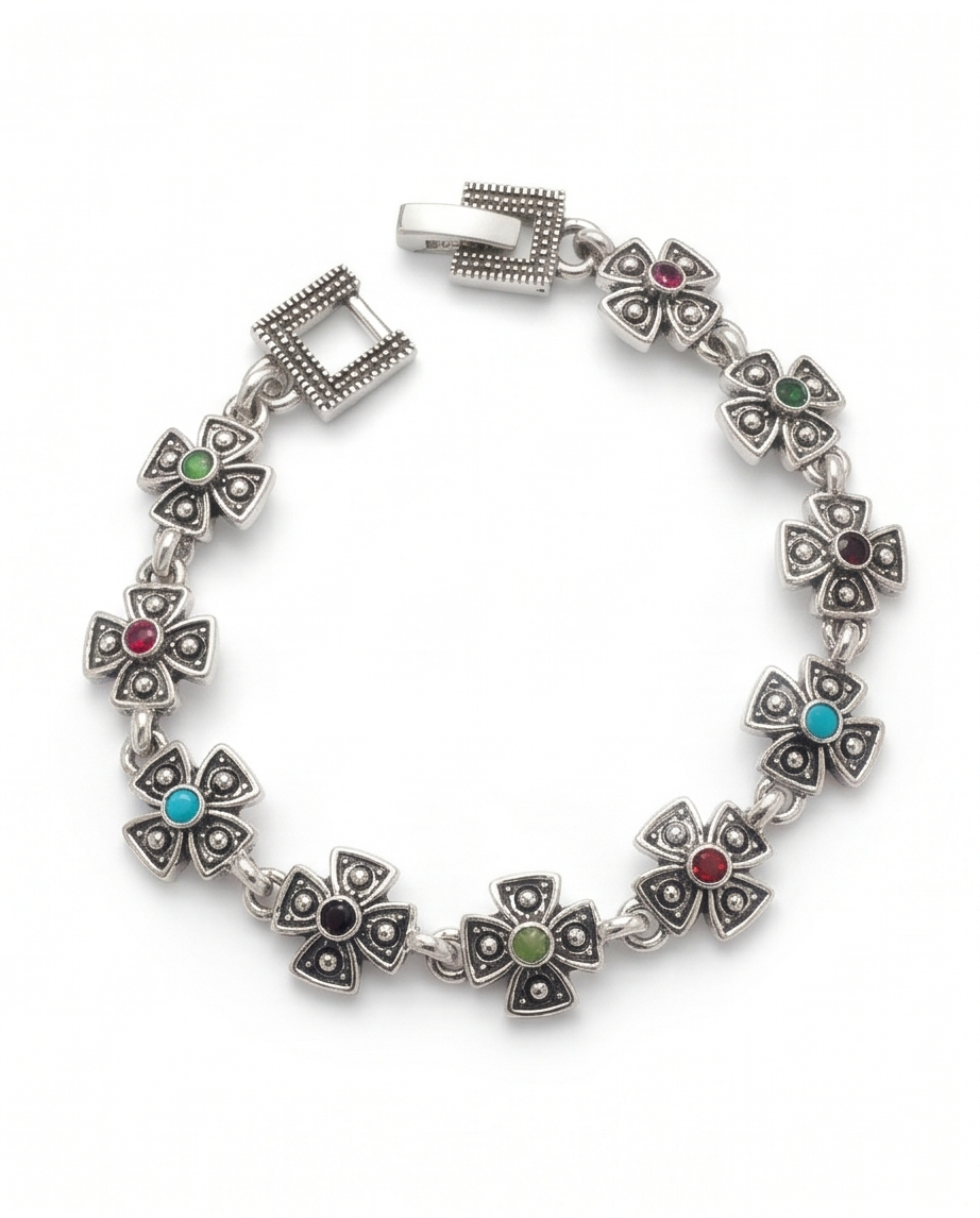 PULSERA DE BRONCE Y PIEDRAS