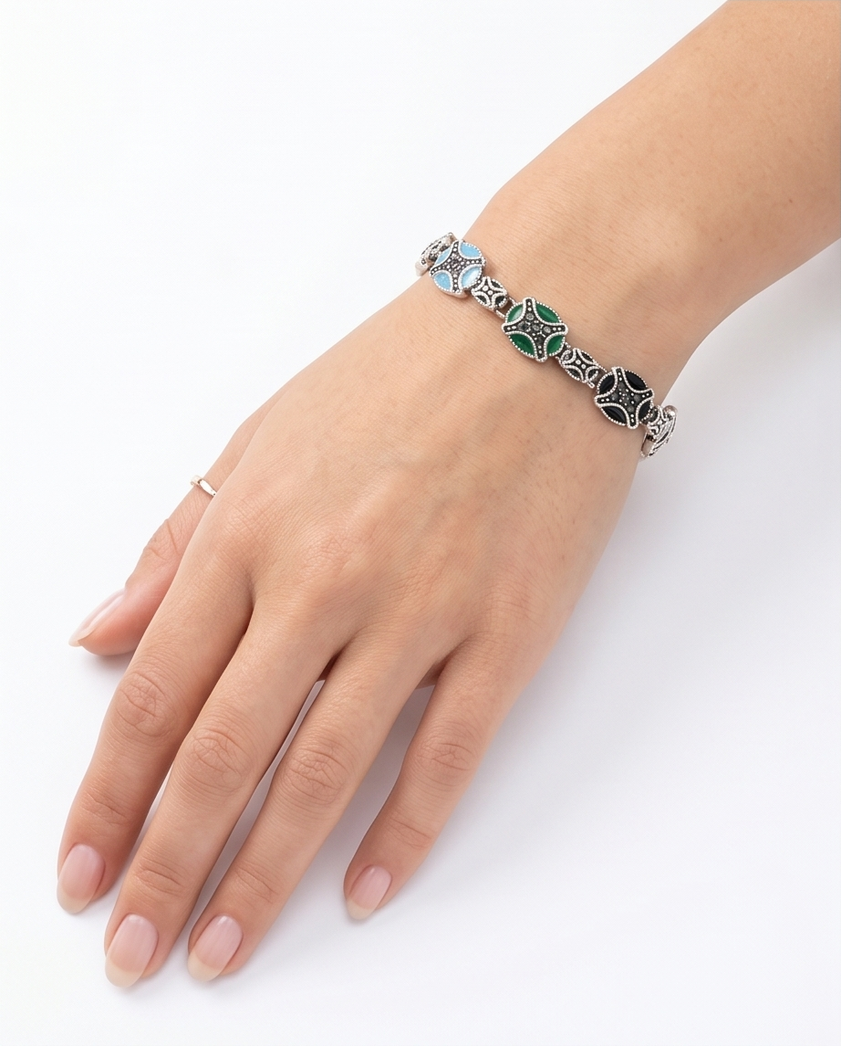PULSERA DE BRONCE Y PIEDRAS