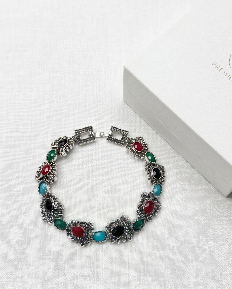 PULSERA DE BRONCE Y PIEDRAS