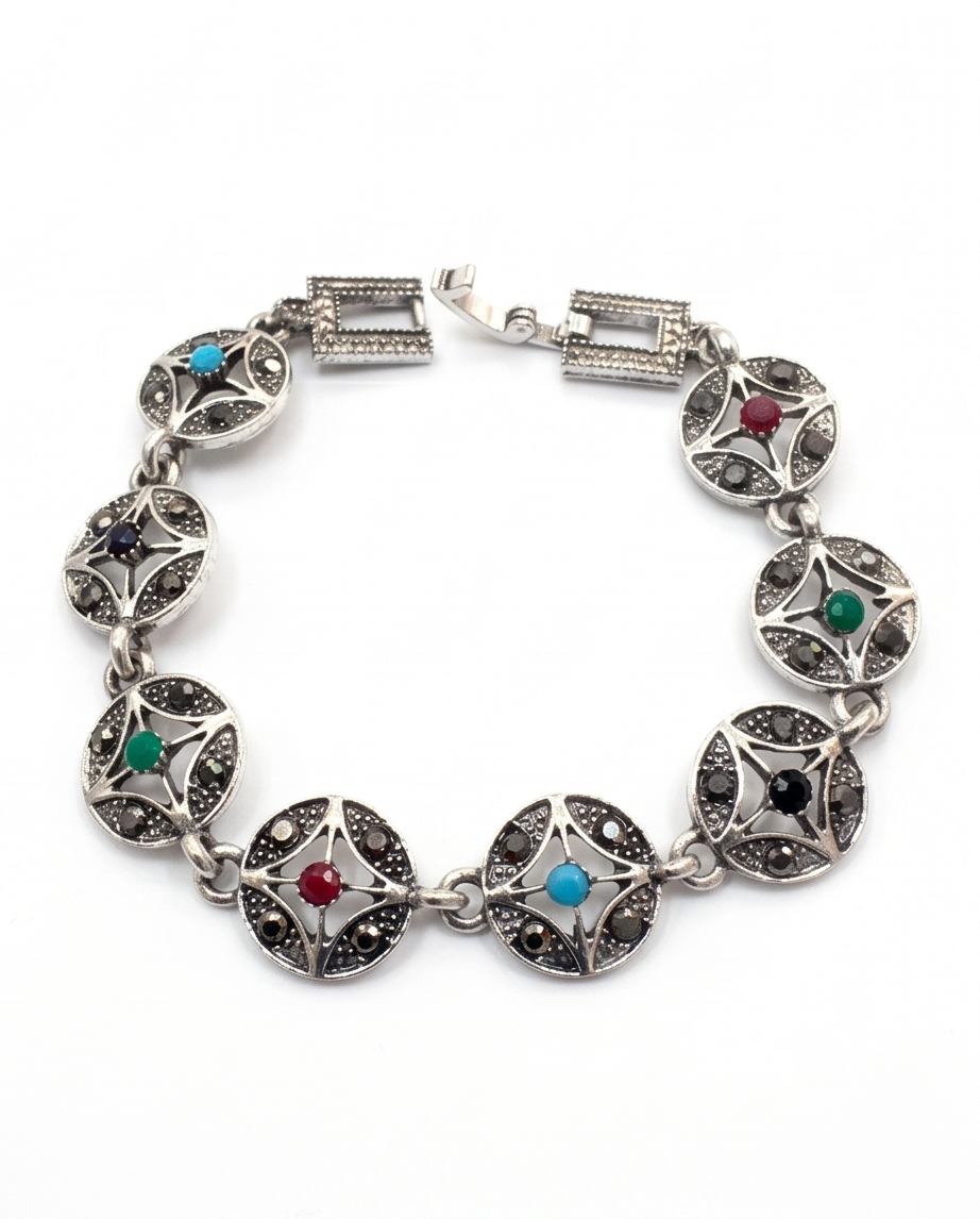 PULSERA DE BRONCE Y PIEDRAS