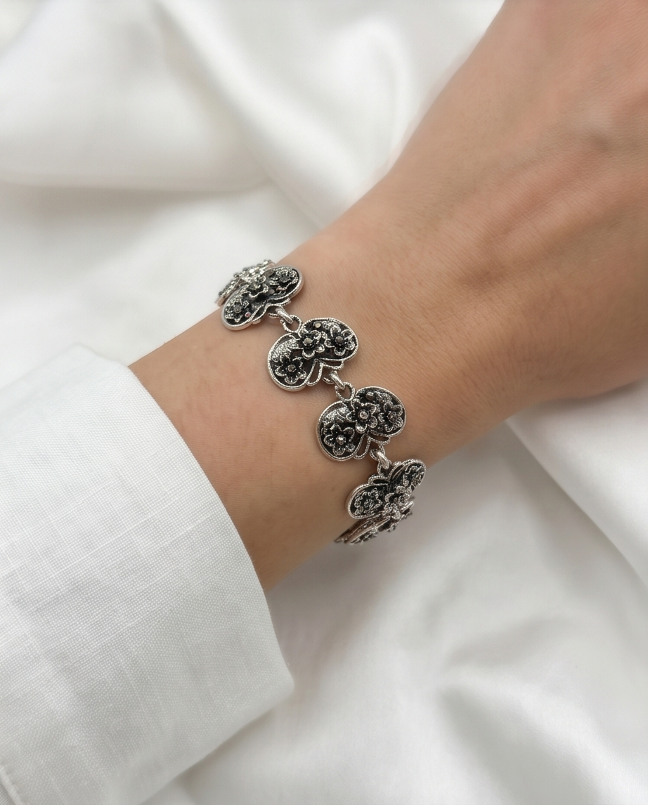 Pulsera de Bronce con piedras 12