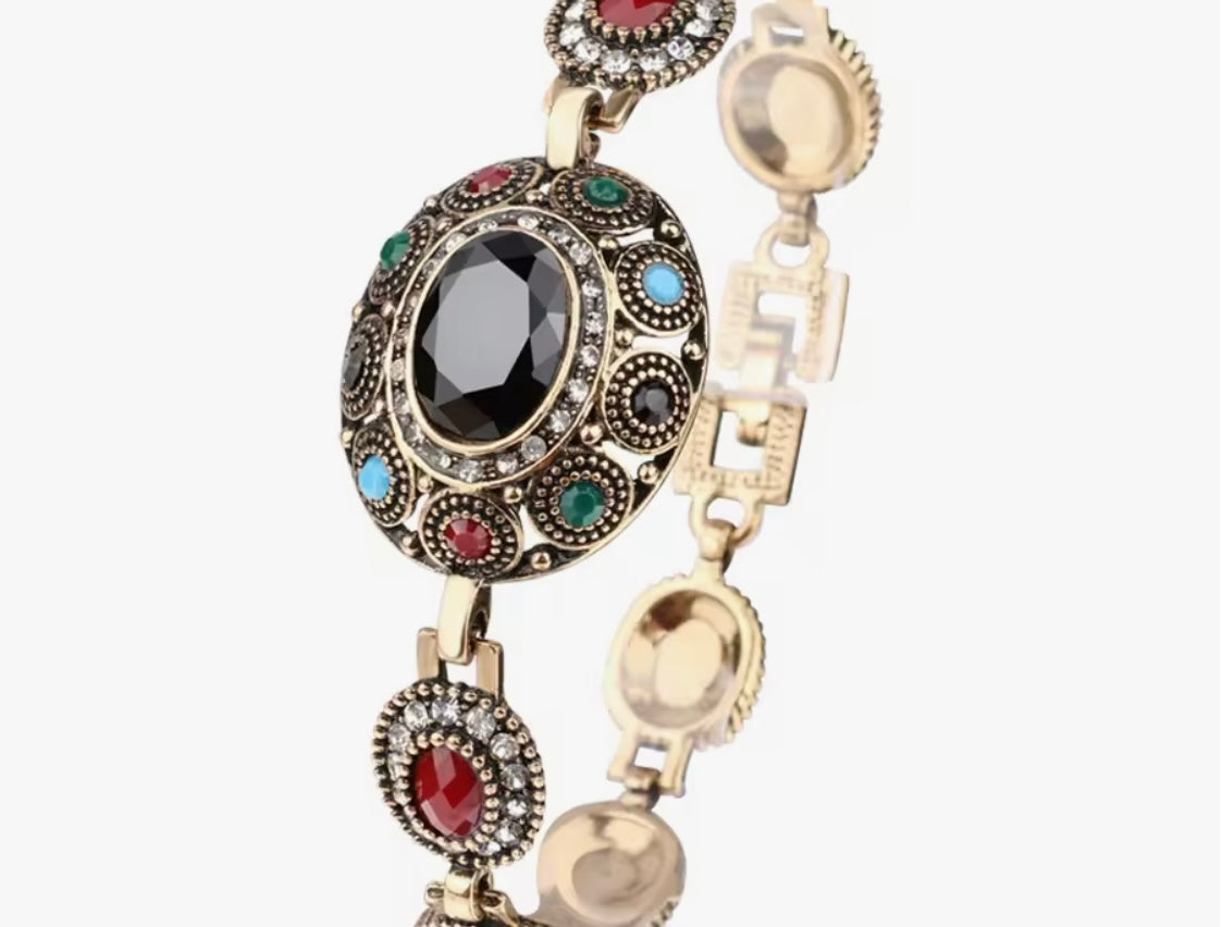 PULSERA DE BRONCE Y PIEDRAS