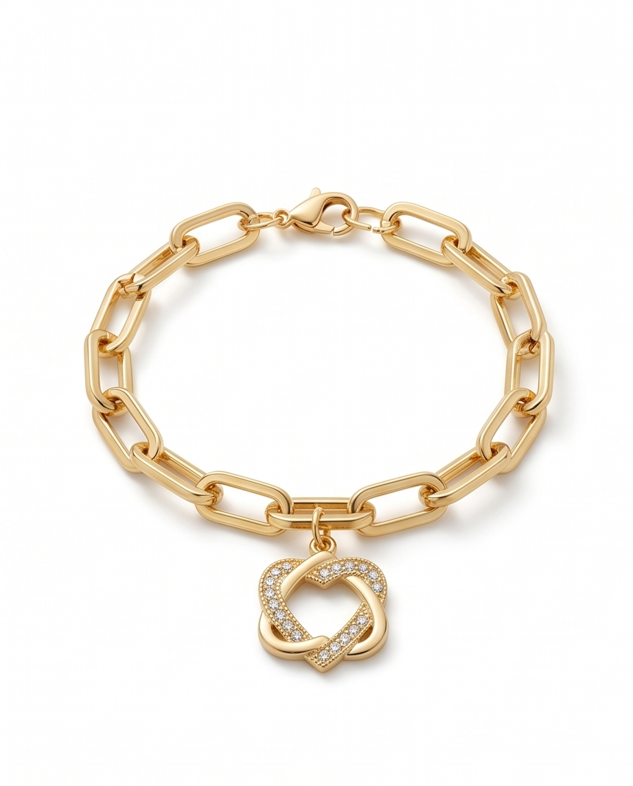 Pulsera de fantasia vip dorada cpon dijes