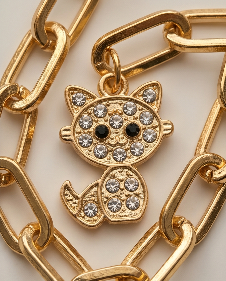Pulsera de fantasia dorada con dijes linea vip