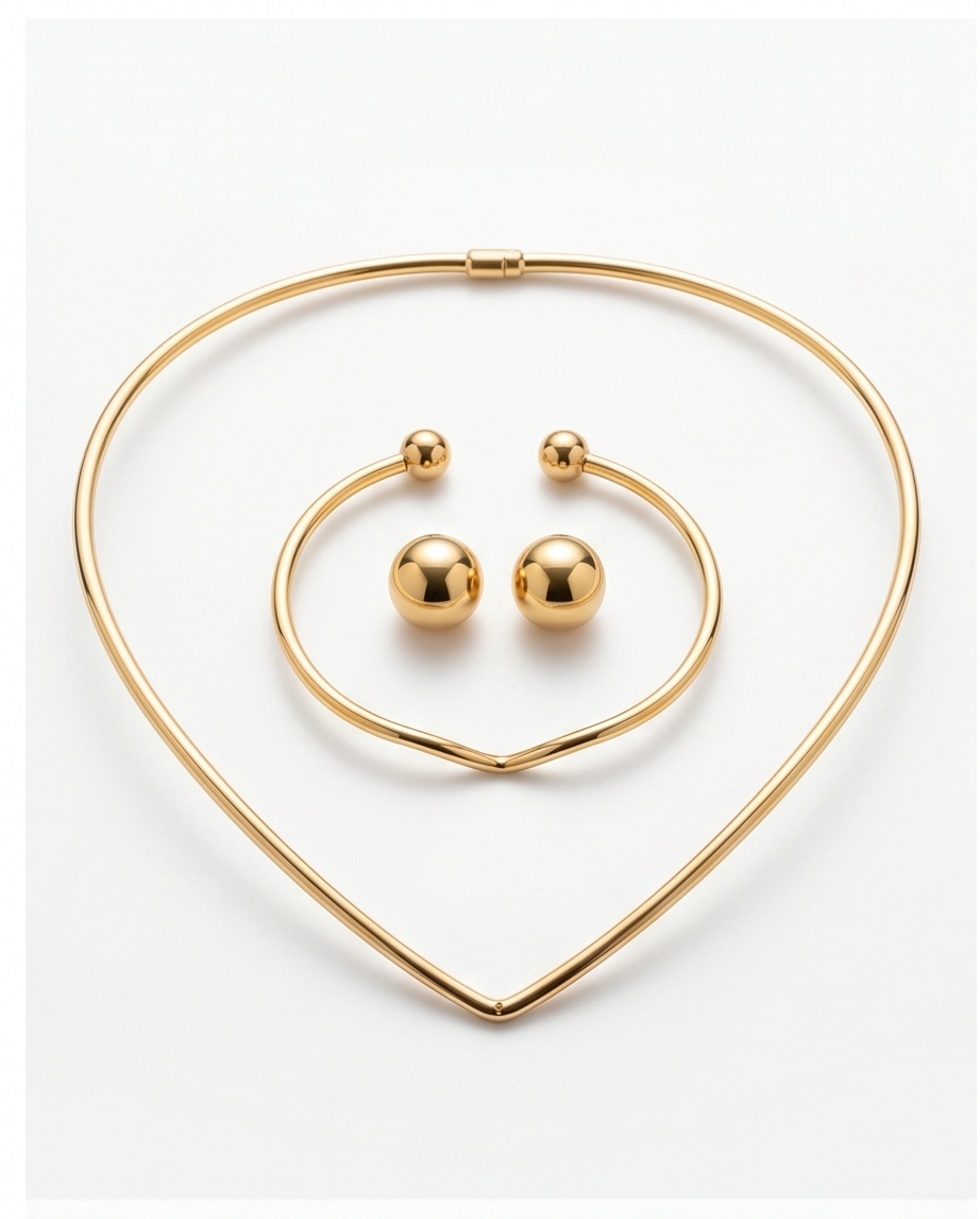 conjunto de collar , pulsera y caravanas dama
