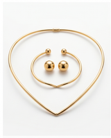 conjunto de collar , pulsera y caravanas dama