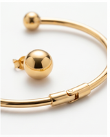 conjunto de collar , pulsera y caravanas dama