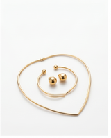 conjunto de collar , pulsera y caravanas dama