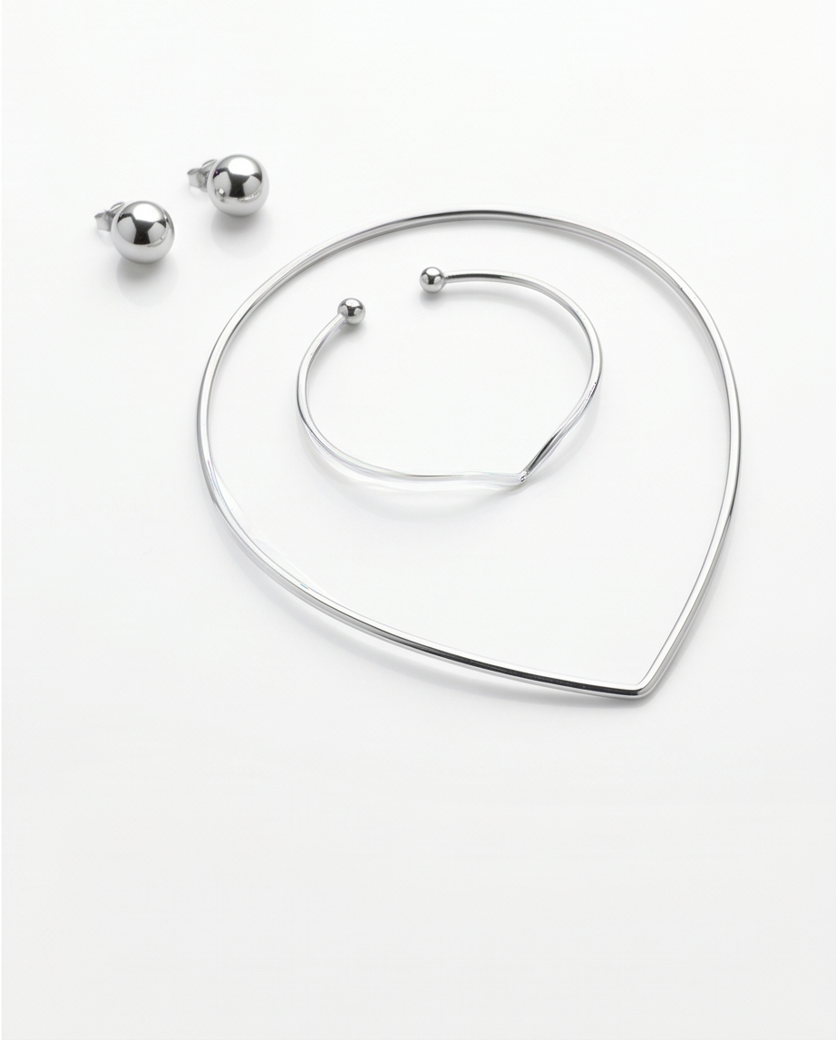 Conjunto Collar , Pulsera y Caravanas