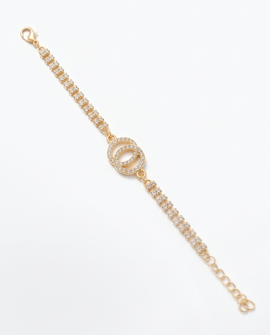 Pulsera de fantasia con dijes plateados