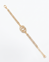 Pulsera de fantasia con dijes plateados