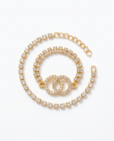 Pulsera de fantasia con dijes plateados