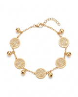 Pulsera fantasia con dijes color rosa