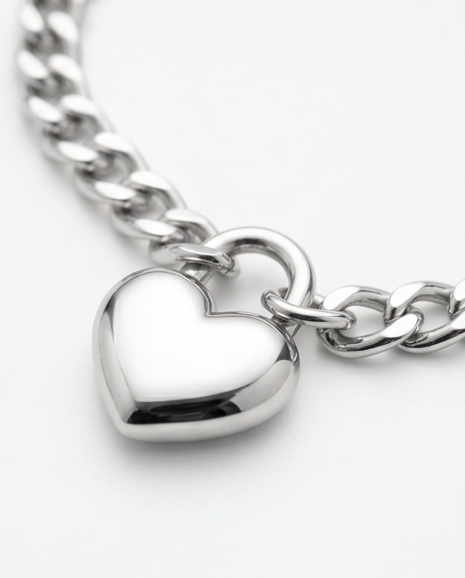 Pulseras de fantasia con dijes corazon dorado