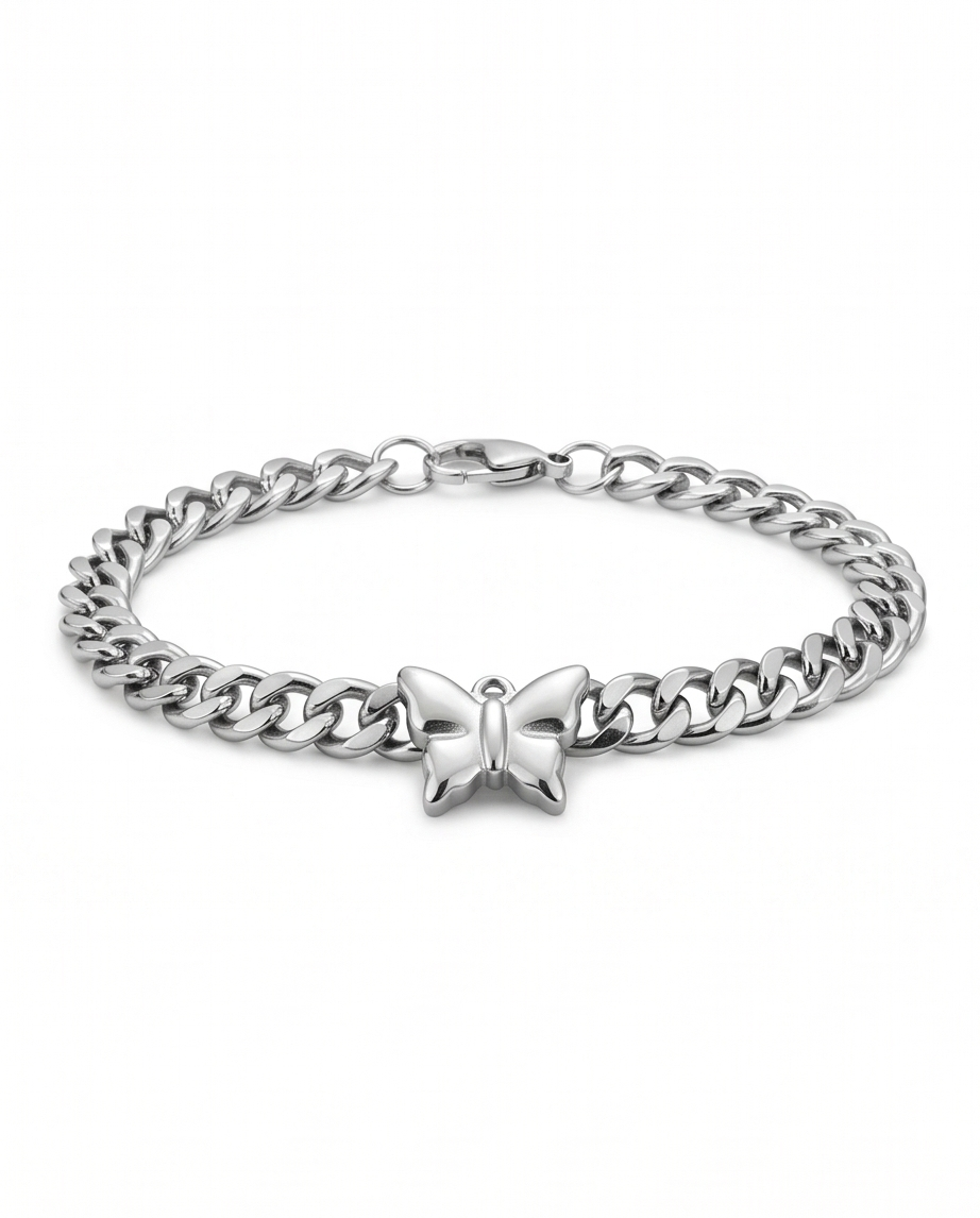 Pulsera de fantasia con dije corazon dorado