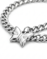 Pulsera de fantasia con dije corazon dorado