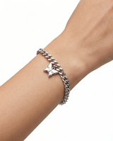 Pulsera de fantasia con dije corazon dorado