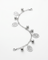 Pulsera fantasia con fijes plateados