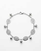 Pulsera fantasia con fijes plateados