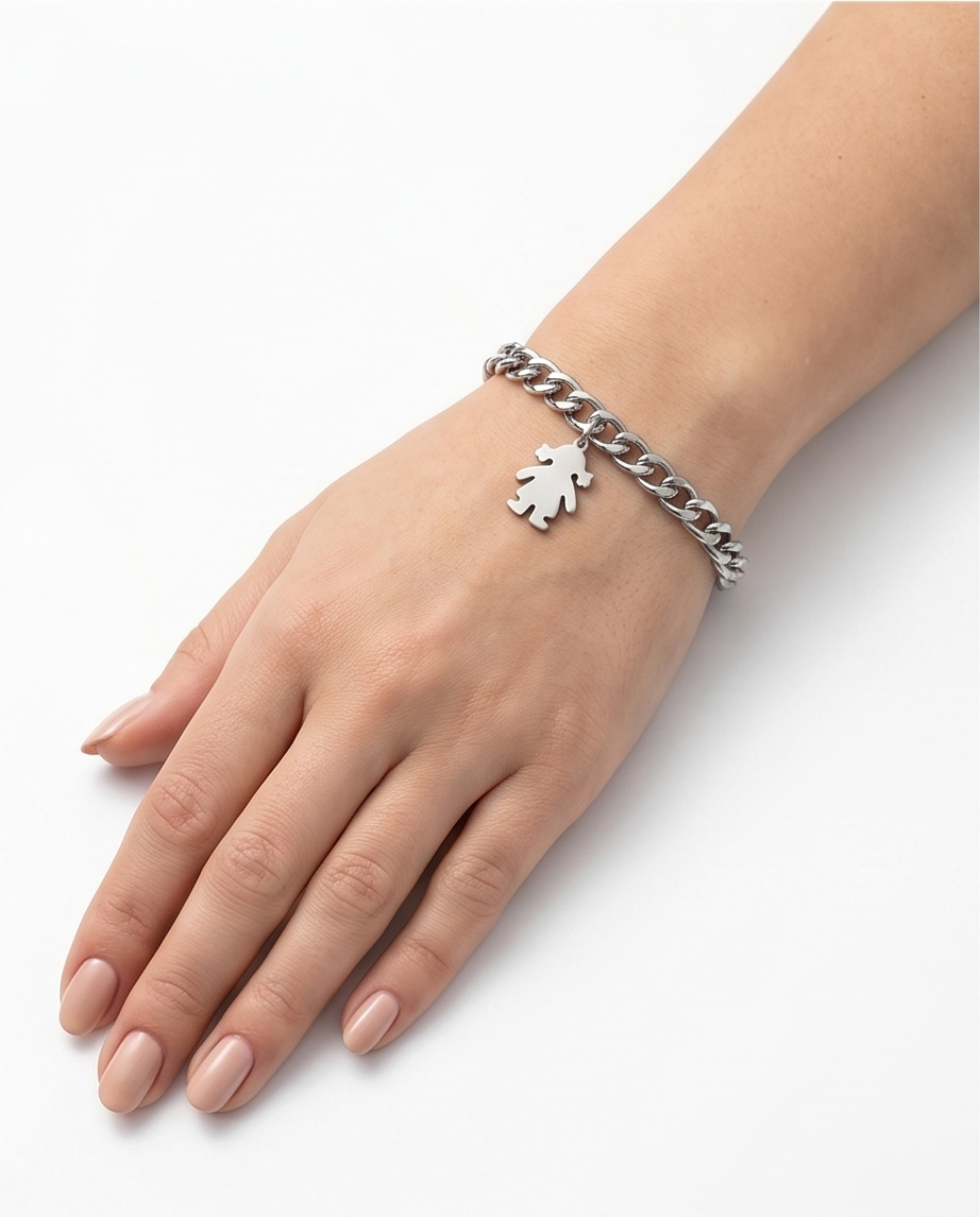 Pulsera de fantasia con dijes dorados