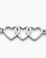 Pulsera fantasia dorada con corazones