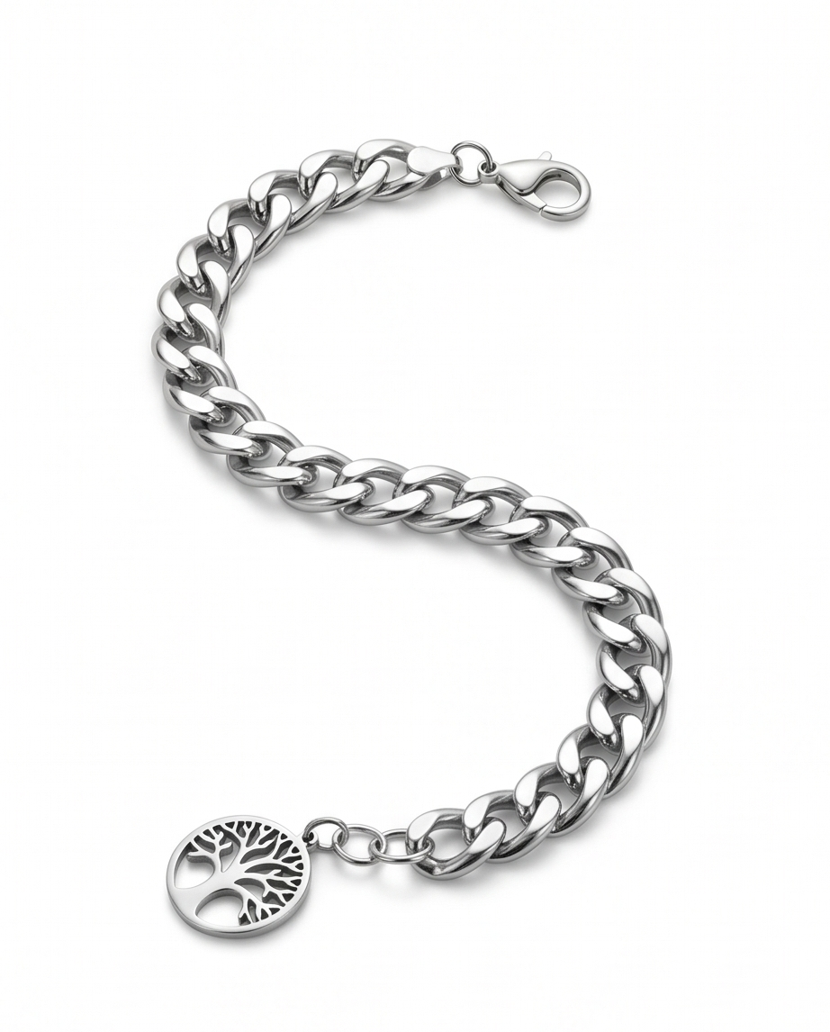 Pulsera fantasia plateada