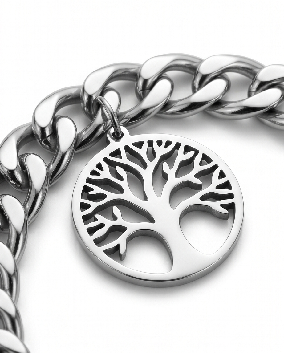 Pulsera fantasia plateada