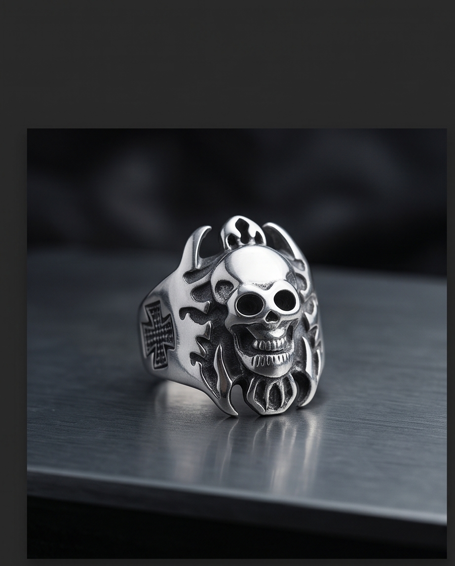Anillo de Acero quirúrgico plateado  colección 2027