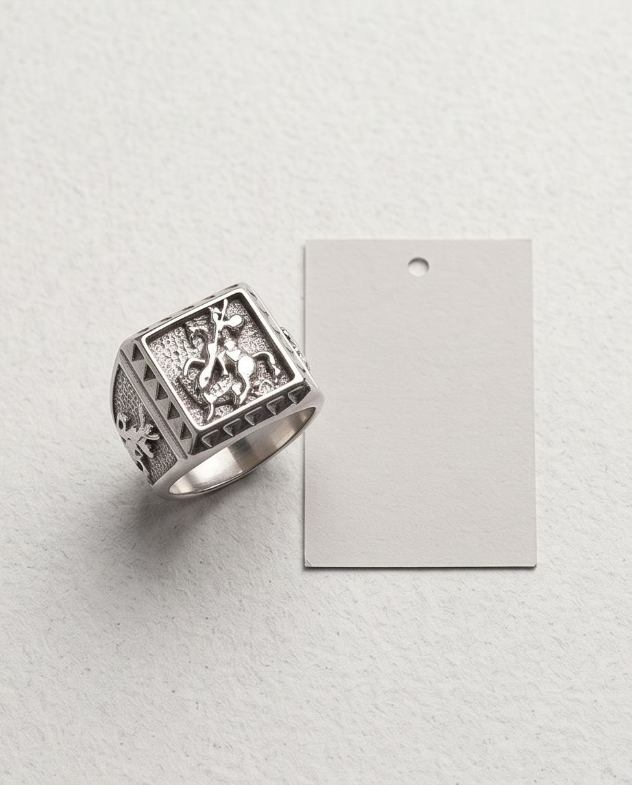 Anillo de Acero quirúrgico plateado  colección 2027