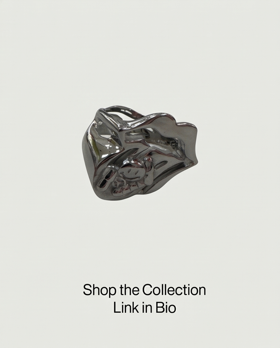 Anillo de Acero quirúrgico plateado  colección 2027