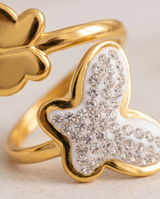 Anillo de acero quirurgico dorado colección 2027