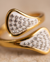Anillo de acero quirurgico dorado colección 2027