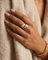 Anillo de acero quirurgico dorado colección 2027