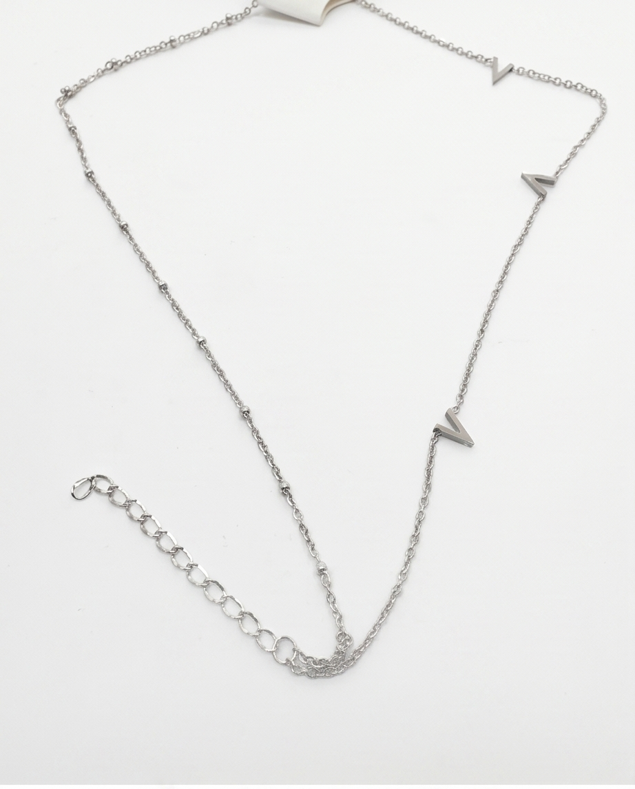 COLLAR CON DIJES Y PIEDRAS ACERO QUIRURGICO C13