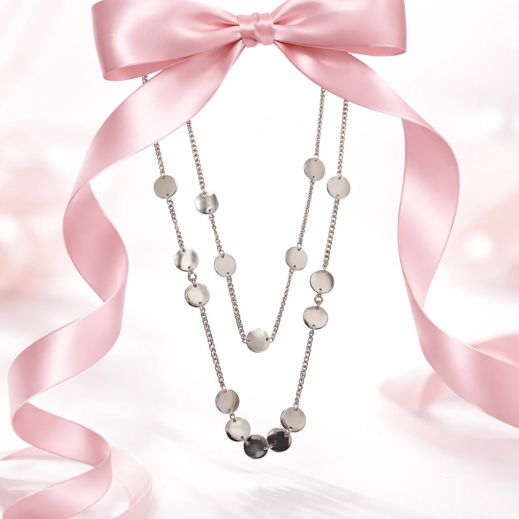 Collar de Acero Quirurgico doble con dije