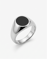 Anillo de Hombre de mesa plateado con piedra ONIX