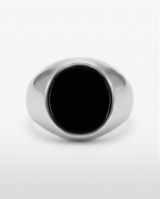 Anillo de Hombre de mesa plateado con piedra ONIX